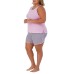  Ladies' 4-piece Pajama Set, Purple, XX-Large