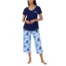  Ladies' 4-piece Pajama Set, Blue, X-Small