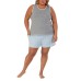  Ladies' 4-piece Pajama Set, Gray, Medium