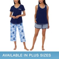 Carole Hochman Ladies' 4-piece Pajama Set, Blue, X-Small