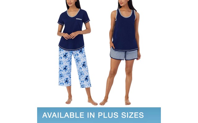  Ladies' 4-piece Pajama Set, Blue, X-Small