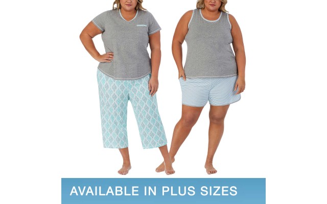  Ladies' 4-piece Pajama Set, Gray, Medium