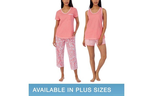  Ladies' 4-piece Pajama Set, Pink, 3X