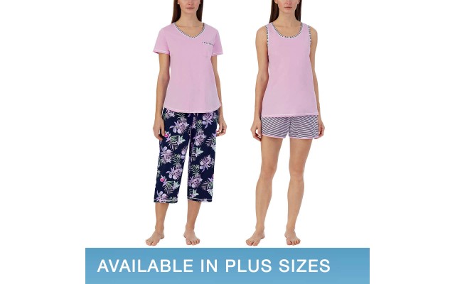 Ladies' 4-piece Pajama Set, Purple, XX-Large
