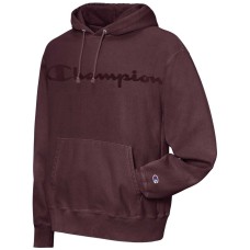Champion Men’s Garment-Dyed Logo Hoodie (Mulled Berry, L)