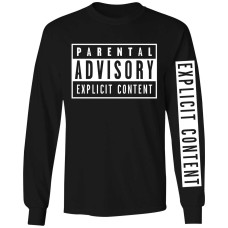 Changes Men’s Long-Sleeve Parental Advisory Graphic T-Shirt (Black, XXL)