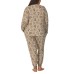 Character Ladies' 2-piece Lounge Set, Tan, 2X