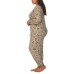 Character Ladies' 2-piece Lounge Set, Tan, 2X