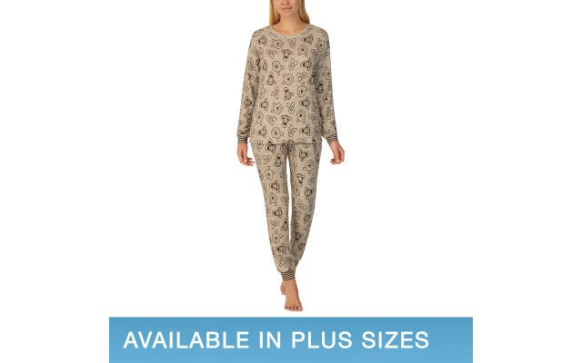 Character Ladies' 2-piece Lounge Set, Tan, 2X