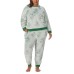 Character Ladies' Fleece 2-piece Pajama Set, Green, 3X