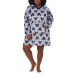 Character Ladies' Fleece Lounge Hoodie, Dark Blue, X-Small