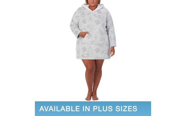Character Ladies' Fleece Lounge Hoodie, Gray, Large