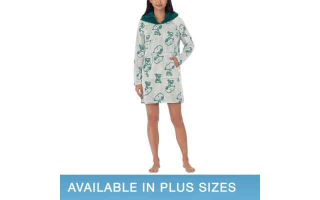 Character Ladies' Fleece Lounge Hoodie, Green, Large