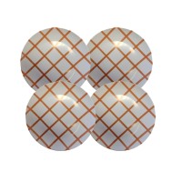 Check 10″ Plate Orange, Set Of 4-