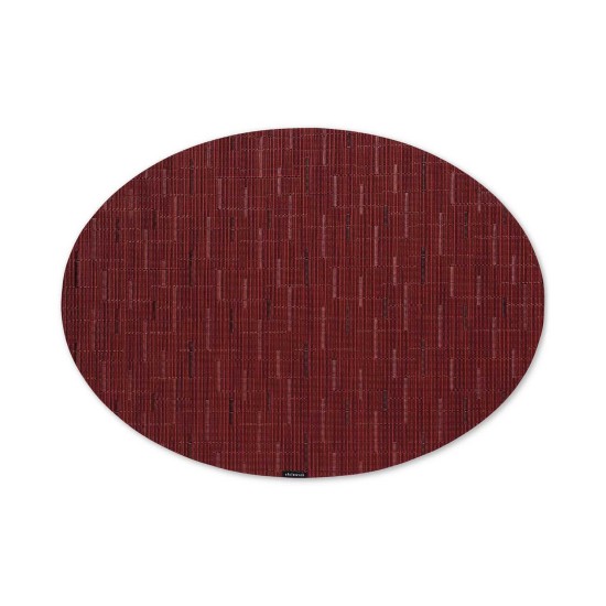  Bamboo Oval Placemat (Cranberry,  14″ x 19.25″)