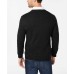  Men’s Cashmere Crew-Neck Sweater Deep (Black, S)