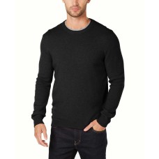 Club Room Men’s Cashmere Crew-Neck Sweater Deep (Black, S)