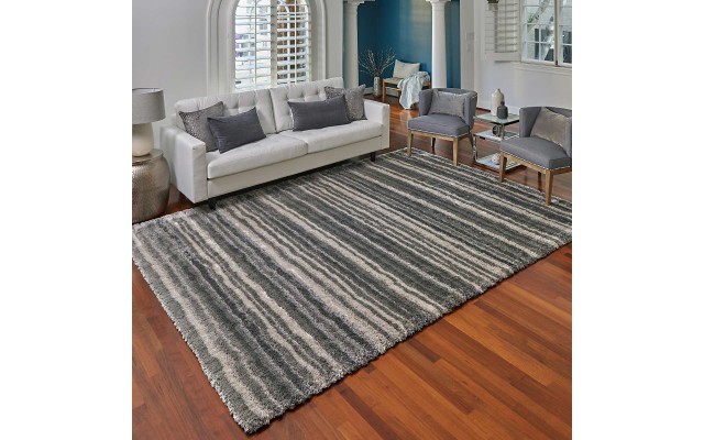 Cosima Shag Rug Collection, Mondrian Gray, One Color, 5 ft. 3 in. x 7 ft. 5 in.