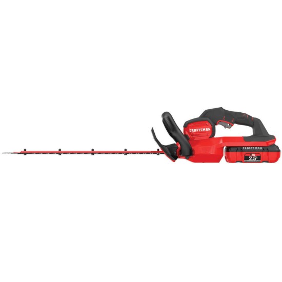  60V 24″ Hedge Trimmer & One 2.5AH 60V Batteries With Charger, Red