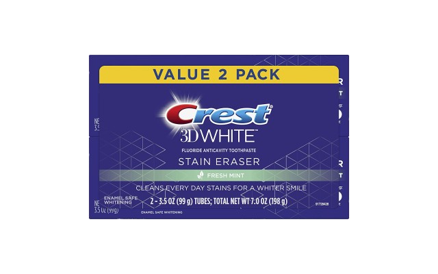  3D White Stain Eraser Teeth Whitening Toothpaste – Fresh Mint, 2 Count