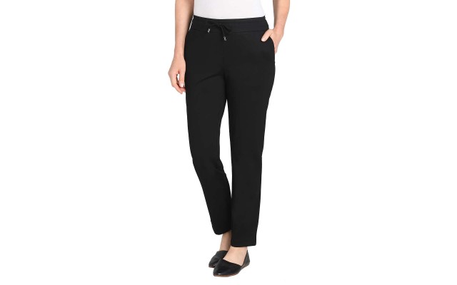  Ladies' Pull-On Pant with Drawstring, Black, 2X