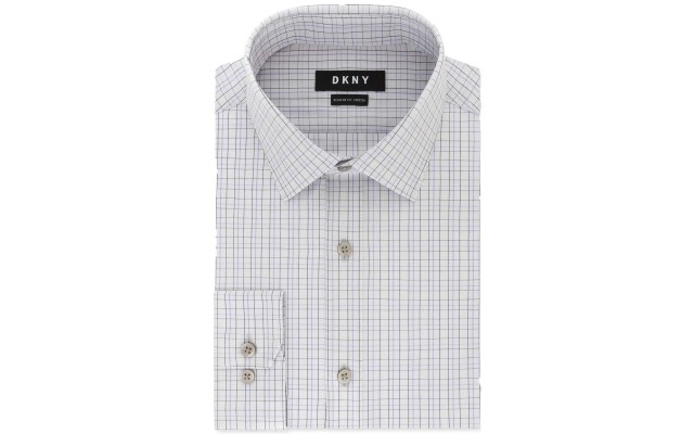  Men’s Classic/Regular Fit Stretch Purple Check Dress Shirt (Purple, 18X34-35)
