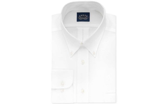  Men’s Tall Size Non Iron Stretch Collar Solid Buttondown Collar Dress Shirt (White, 18.5″ 35″-36″)