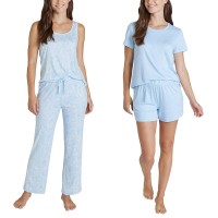 Eddie Bauer Ladies 4-Piece Pajama Set, Blue, 2X