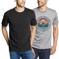 Eddie Bauer Men’s Tee, 2-pack, Black, Large