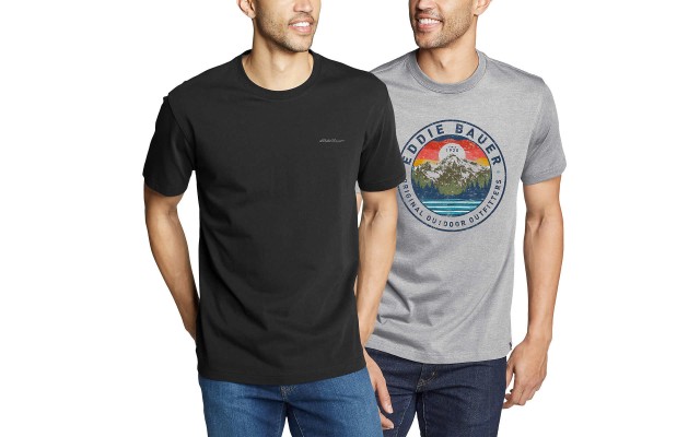 Men’s Tee, 2-pack, Black, Large