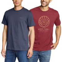 Eddie Bauer Men’s Tee, 2-pack, Blue, Large