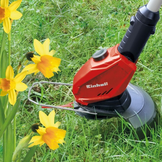 Einhell Power X-Change GE-CT 3.0 Ah Battery 18V Cordless 10″ Grass Trimmer / Edger Kit, Motor Head Rotatable +/- 90° for Vertical Surfaces and Lawn Edges