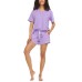  Ladies' French Terry 3-piece Lounge Set, Purple, Large