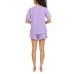 Ladies' French Terry 3-piece Lounge Set, Purple, Large