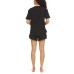 Ladies' French Terry 3-piece Lounge Set, Black, 2X
