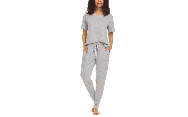  Ladies' French Terry 3-piece Lounge Set, Gray, 2X