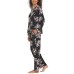  Ladies' Notch Collar 2-piece Pajama Set, Black, 2X