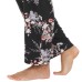  Ladies' Notch Collar 2-piece Pajama Set, Black, 2X