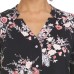  Ladies' Notch Collar 2-piece Pajama Set, Black, 2X
