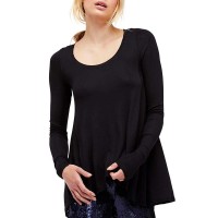 Free People Women’s January Tee (Black, S)