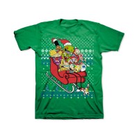 Freeze 24-7 Nickelodeon Christmas Men’s T-Shirts (Dark Green, XL)