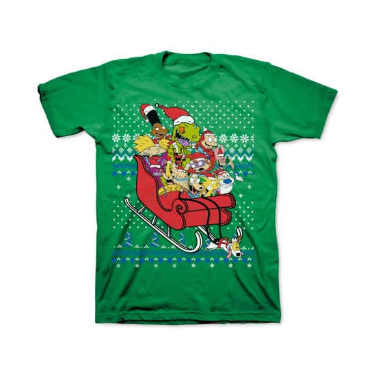  Nickelodeon Christmas Men’s T-Shirts (Dark Green, XL)
