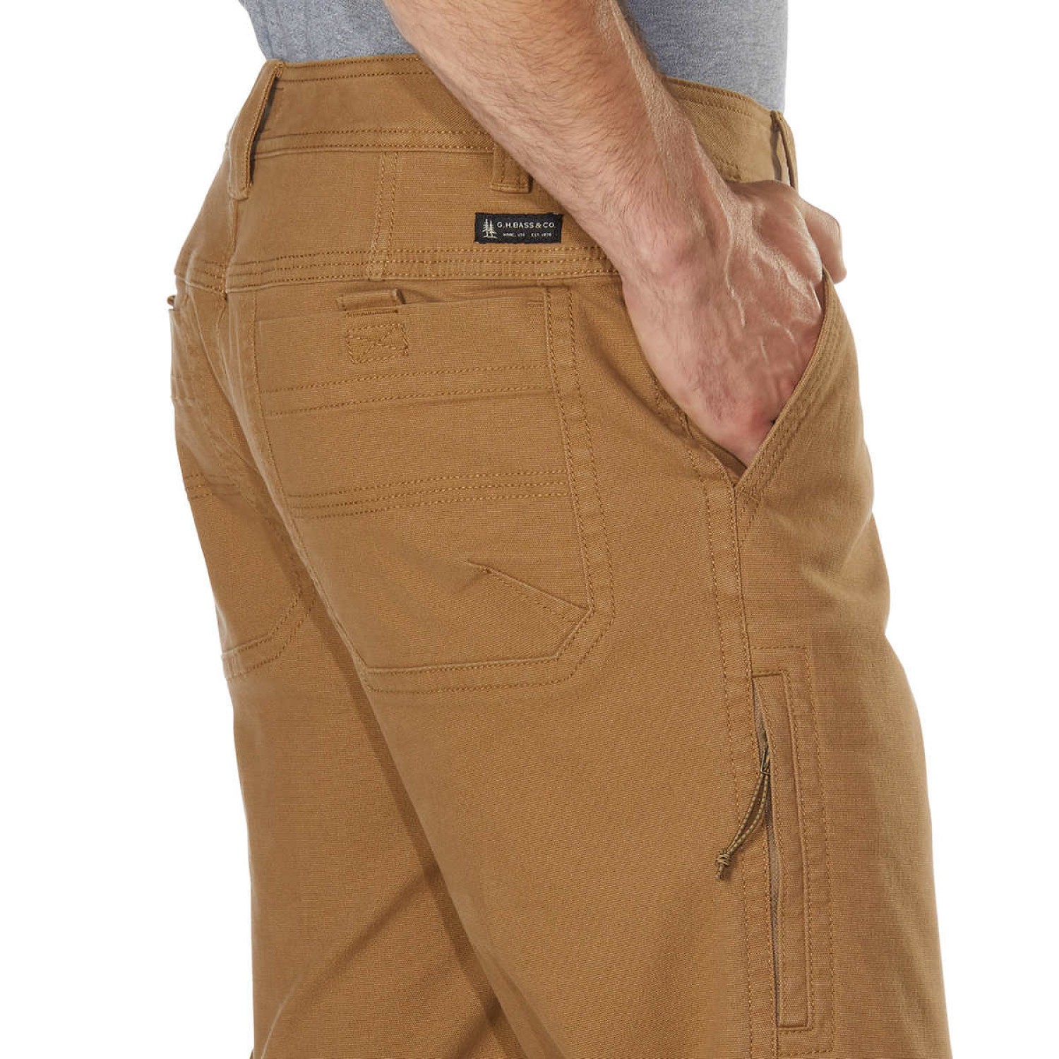 GH Bass Men's Canvas Pant, Brown, 42 x 34