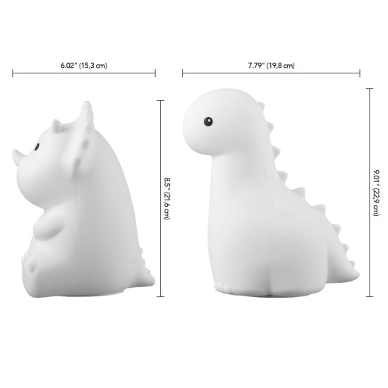  Dinosaur Duo Remote Control Multicolor Changing LED Silicone Night Light