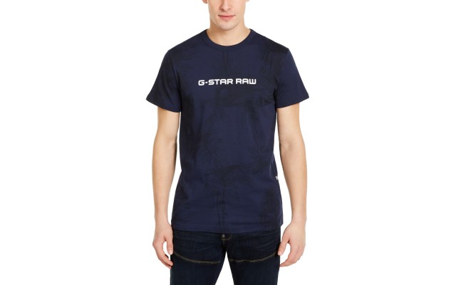  Men's Rodis Tonal Tropical Logo T-Shirt, Navy, Medium