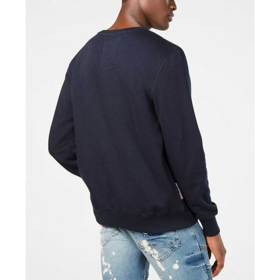  Mens Denim Graphic Sweatshirt (Blue, XL)