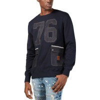 Heritage America Mens Denim Graphic Sweatshirt (Blue, XL)