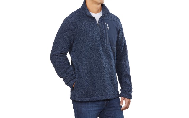  Men’s ¼ Zip Pullover, Blue, Large