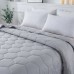 Honeycomb Microfiber Down Alternative Blanket, Gray, Twin