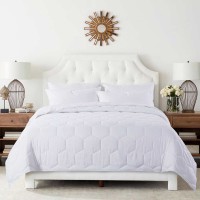 Honeycomb Microfiber Down Alternative Blanket, White, Twin